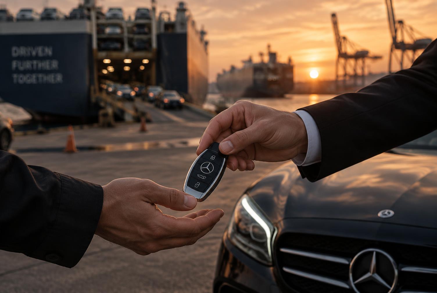 Entrega das chaves de um carro importado da Alemanha